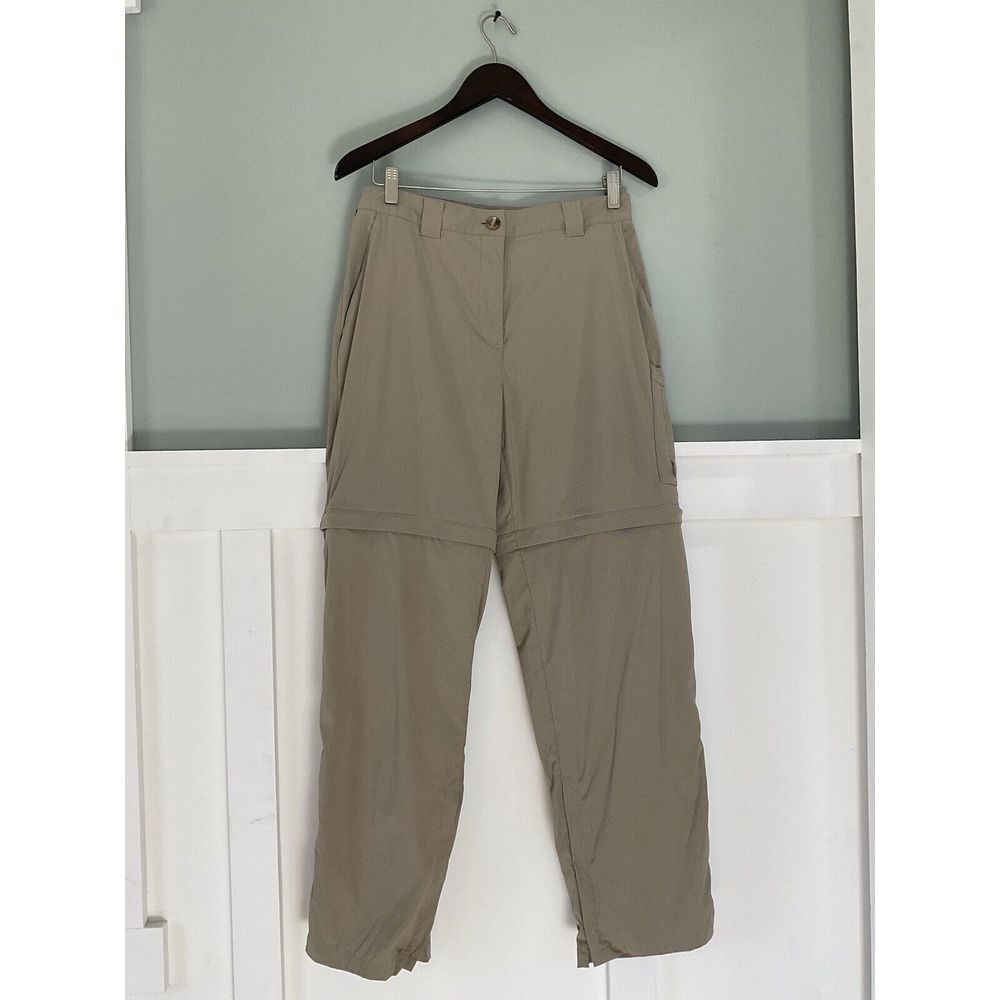 Exofficio Convertible Pants Womens Size 10 Khaki Hiking Camping Zip Off Nylon‎